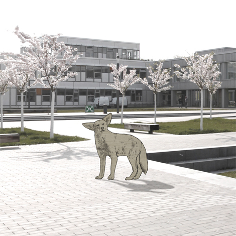 Tricksters Plan FU Berlin Skulptur