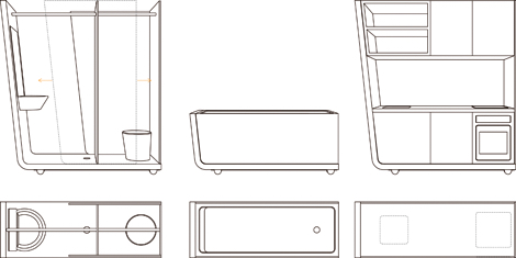 Minibad Miniküche Verdunklung