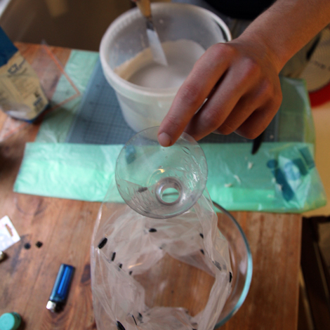 Druckstrukturexperimente Gips